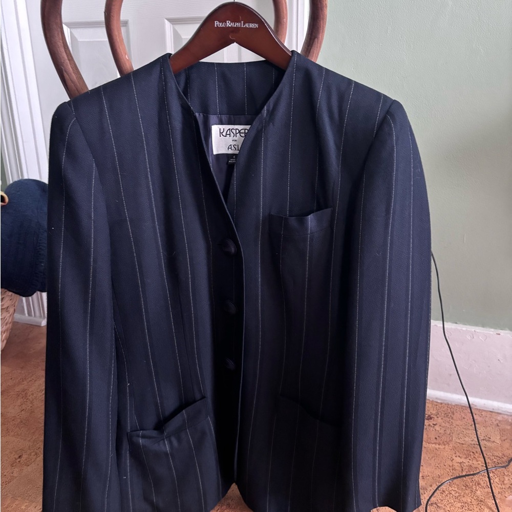 Kasper Women’s Navy Pinstripe Blazer
